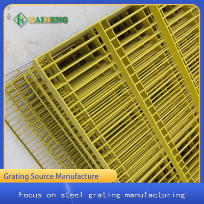 Plastik Mencelupkan Logam Kuning Grill Grate Carbon Steel Grating Untuk Pagar Rumah Ayam