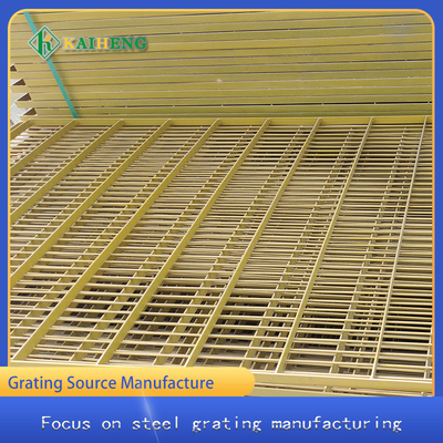 Plastik Mencelupkan Logam Kuning Grill Grate Carbon Steel Grating Untuk Pagar Rumah Ayam