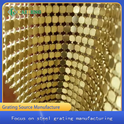 Tirai Rantai Emas Perak Dekoratif Wire Mesh Logam Aluminium