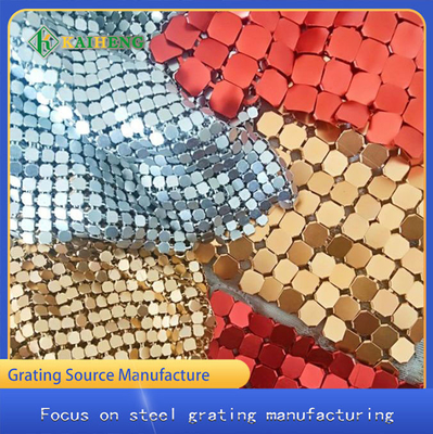 Tirai Rantai Emas Perak Dekoratif Wire Mesh Logam Aluminium