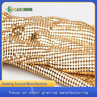 Tirai Rantai Emas Perak Dekoratif Wire Mesh Logam Aluminium